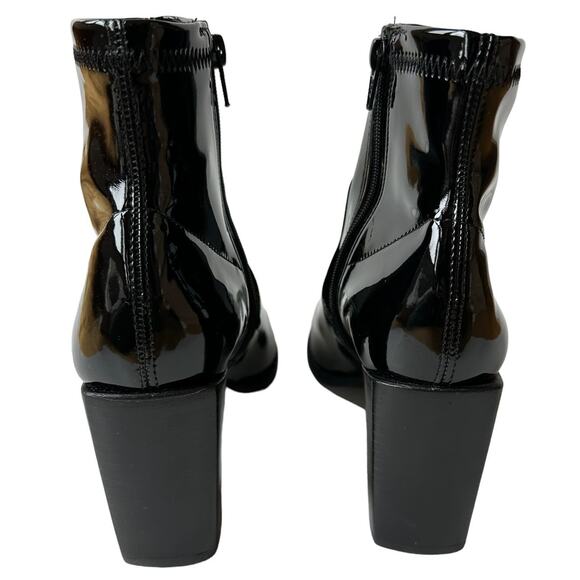 Steve Madden Boots Aroma Black Patent Leather Western Ankle Boot Womens Size 5.5 - Picture 8 of 11